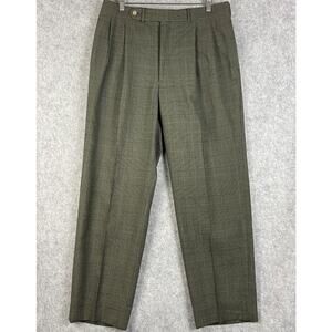 Vintage Corbin‎ Pants Mens 34x31 Gray Glen Check Pleated Front Suspender Button